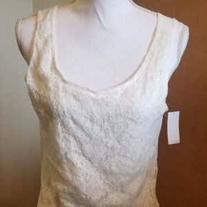 NWT white lace front VanHeusen  tank top